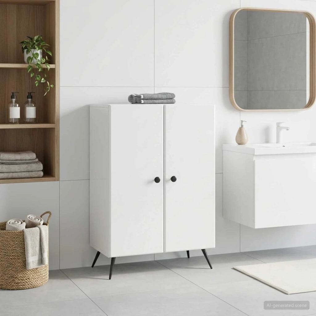 Mobiletto da Bagno BREDA Bianco Lucido 59,5 x 31 x 80 cm 897499
