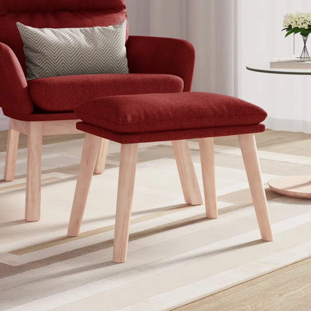 Poggiapiedi Rosso Vino 45x29,5x35 cm in Tessuto 341432