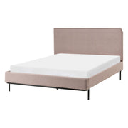 Letto matrimoniale in Tessuto moderno tortora con testiera e rete 140 x 200 cm Design Moderno