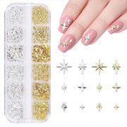 Accessori per unghie in metallo - 5 stili - 3D hanger per unghie d'arte - Decorazione per unghie DIY - Accessori per unghie