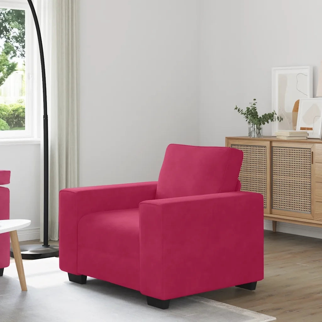 Divano Sedia Rosso Vino 60 cm Velluto