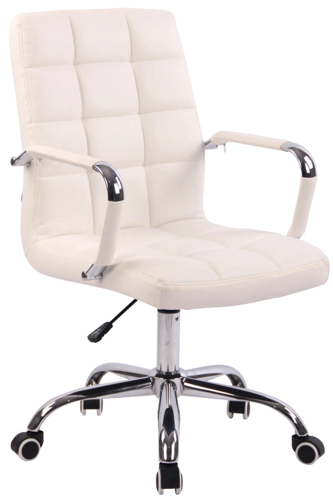 Poltrona da ufficio Deli in similpelle bianco