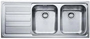 Franke 101.0150.821 lavello per cucina ad incasso modello logica line 2 vasche a destra misura 116x50 cm in acciaio inox