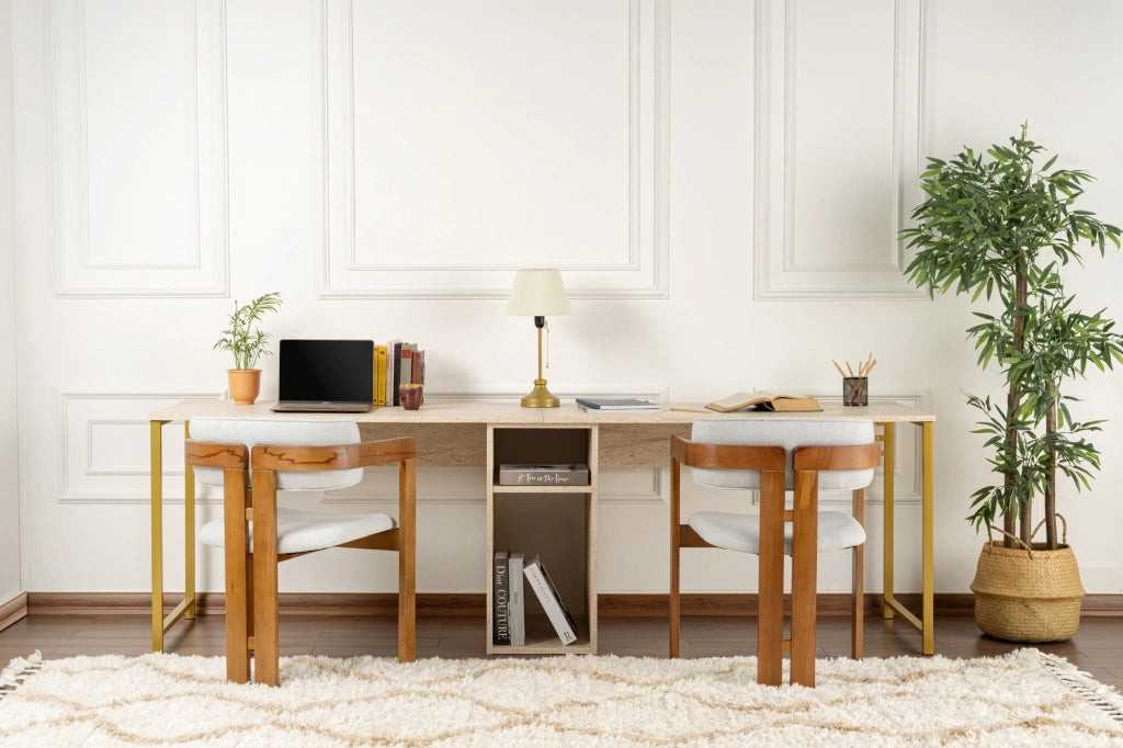 Scrivania in legno "Twin Study Desk" - 240 x 60 x 74 cm - TravertinOr