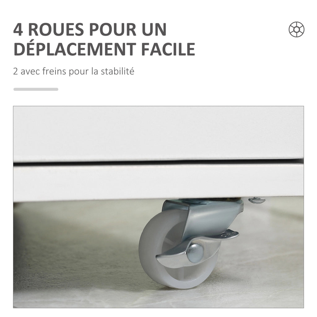 Scrivania con cassetti ¨C zephmum ¨C mobile organizzatore con 7 cassetti, bianco