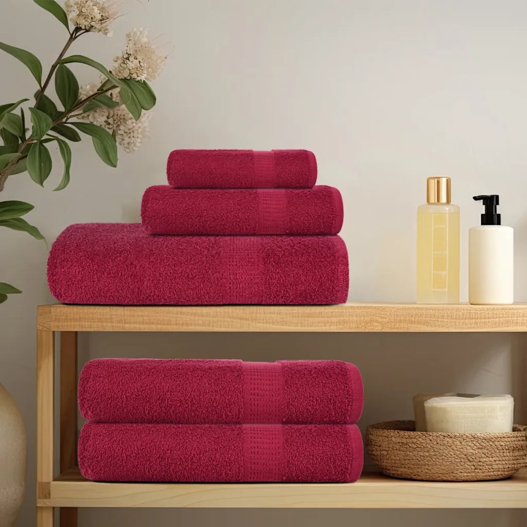 Asciugamani da Doccia FROGN 4 pz Bordeaux 70x140 cm 360 g/m² 136738
