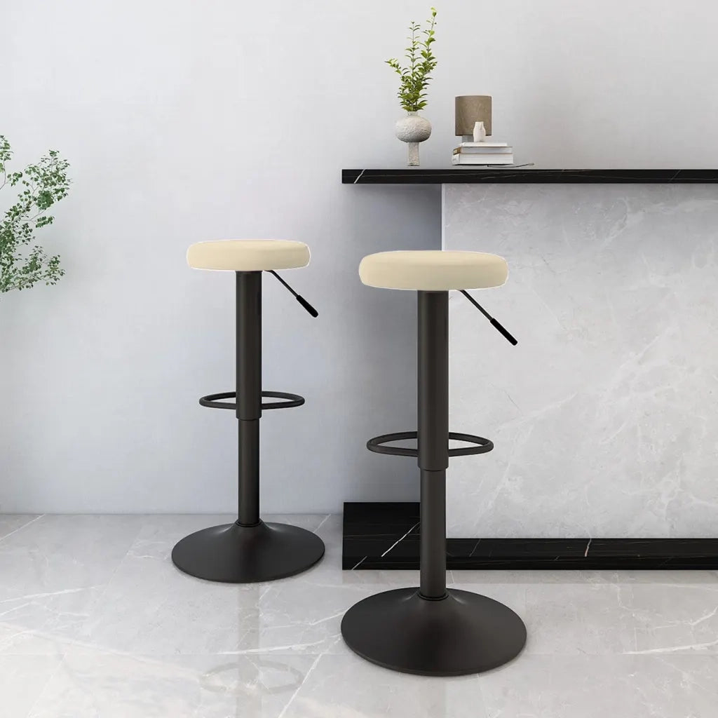 vidaXL Sedie da Bar 2 pz Crema in Velluto