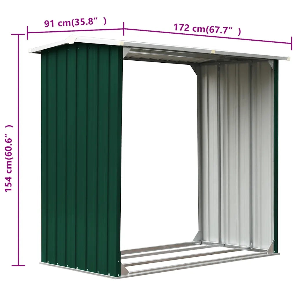 Capannone in Acciaio Zincato 172x91x154 cm Verde 47080