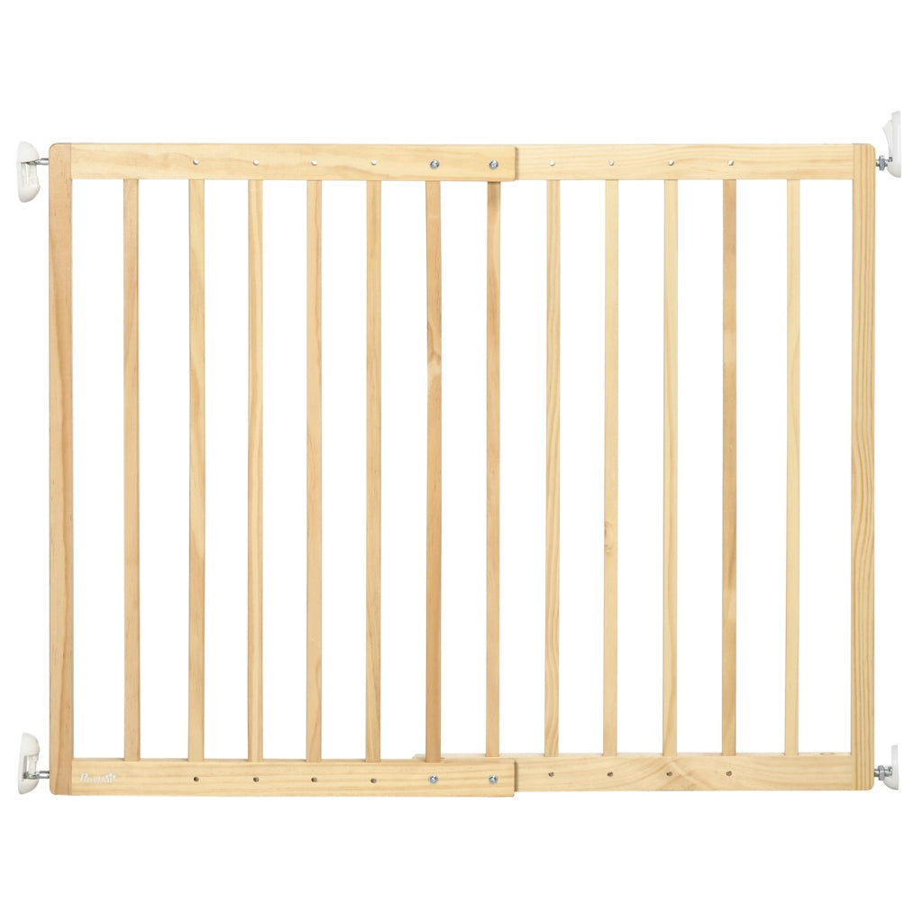 Easycomfort Cancellino per Cani Taglia Piccola e Media in Legno di Pino, Cancelletto Estensibile a 2 Pannelli, 60.5-102x73 cm