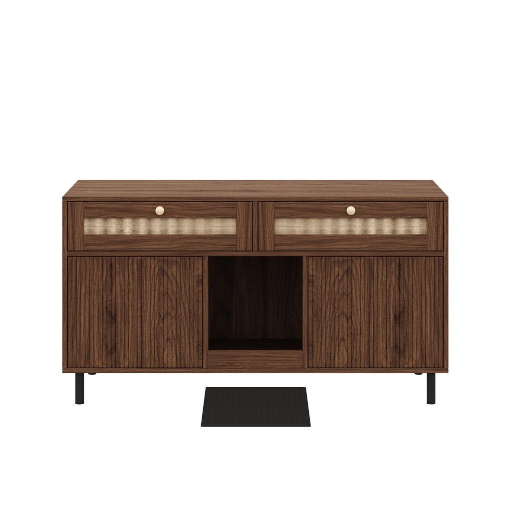 MOBILE PER LETTIERA Doppia porta 120x50x65 cm MDF Noce con tappetino raccogli-sabbia