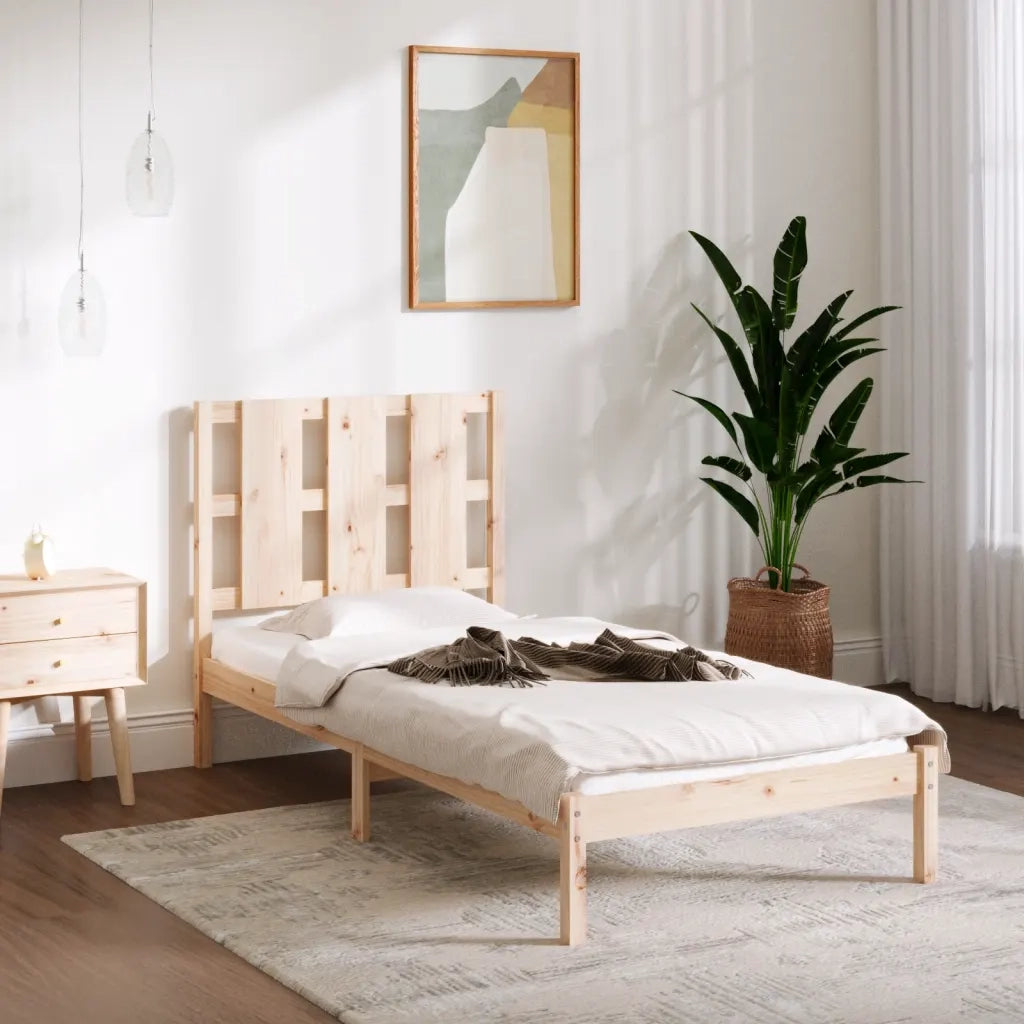 Giroletto-Struttura Letto in Legno Massello 90x190 cm Single 492644