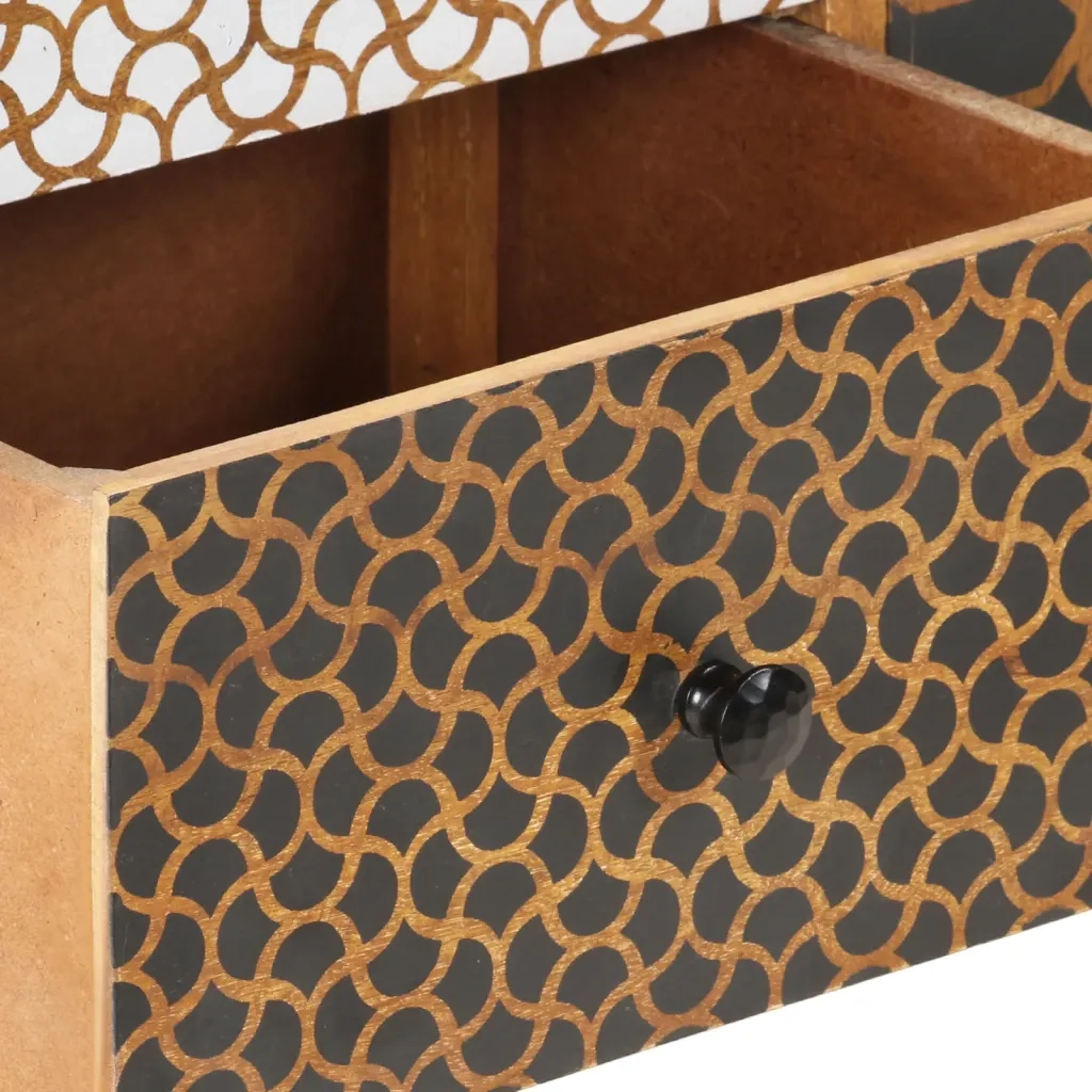 Credenza con Motivo-Buffet-Armadio da cucina Stampato 130x30x70 cm in Massello di Mango
