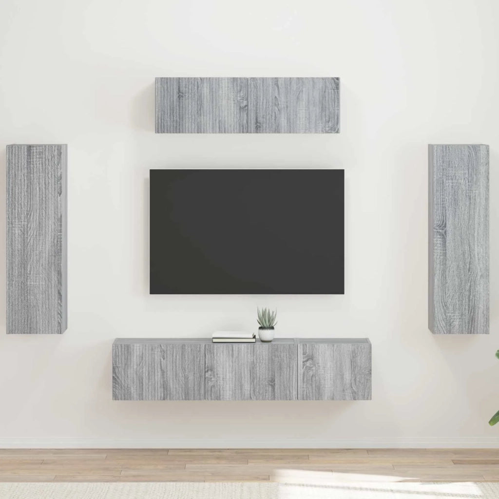 Mobile TV 5 pcs Grigio Sonoma