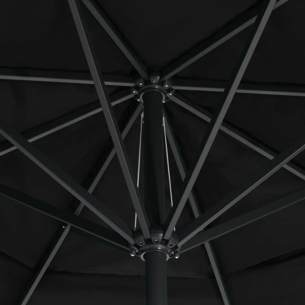 Ombrellone da esterno con palo in alluminio 600 cm nero 02_0008239