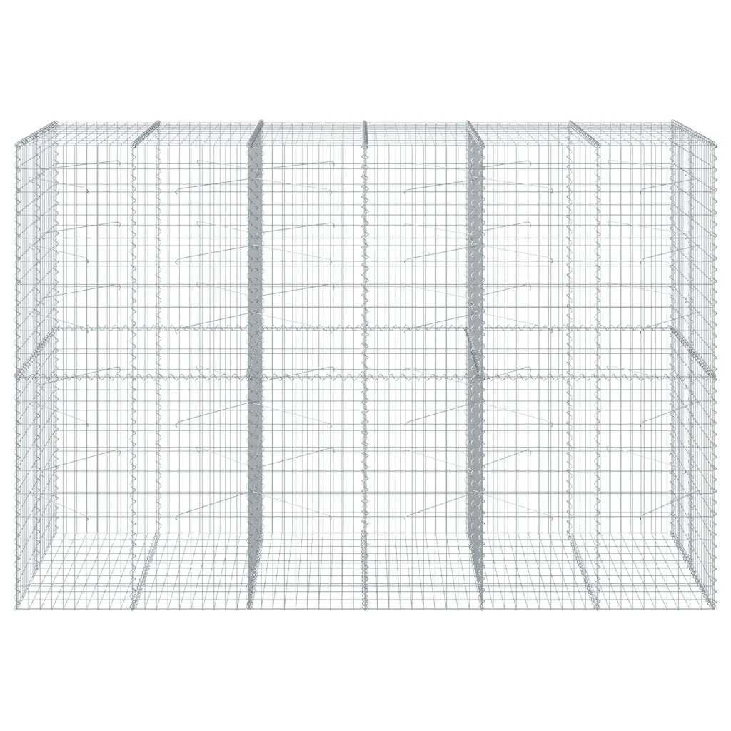 Cesto Gabbione con Copertura 300x100x200 cm in Ferro Zincato