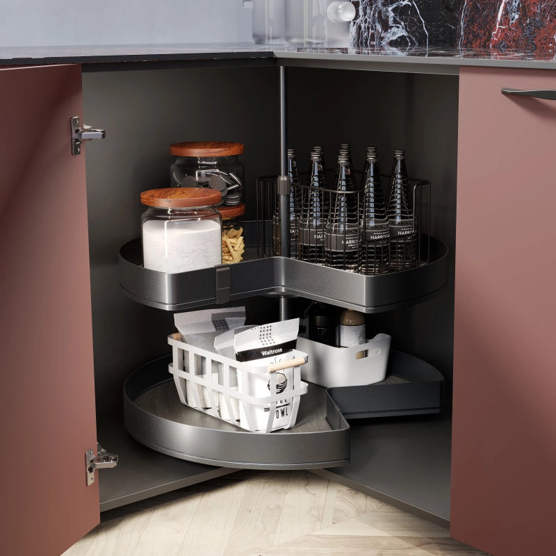Carrello estraibile con cestelli e accessori Harmony con chiusura soft, Modulo larghezza 300mm altezza 700mm, Acciaio