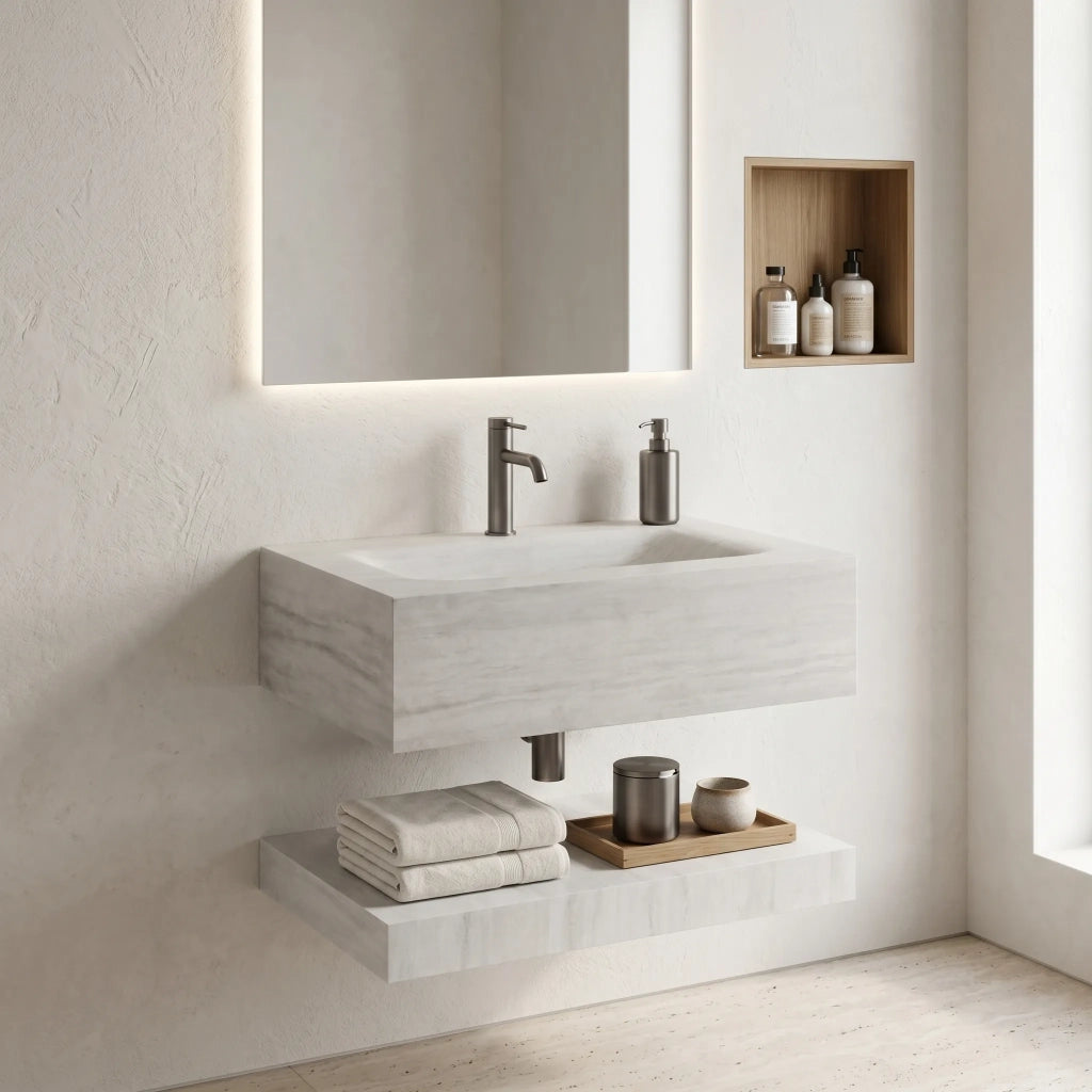 Lavabo Sospeso Con Mensola Rea Apollo Muralto Roma 70