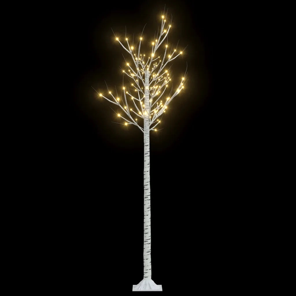 Albero Natale 200 LED 1,8 m Salice Bianco Caldo Interno Esterno 332956
