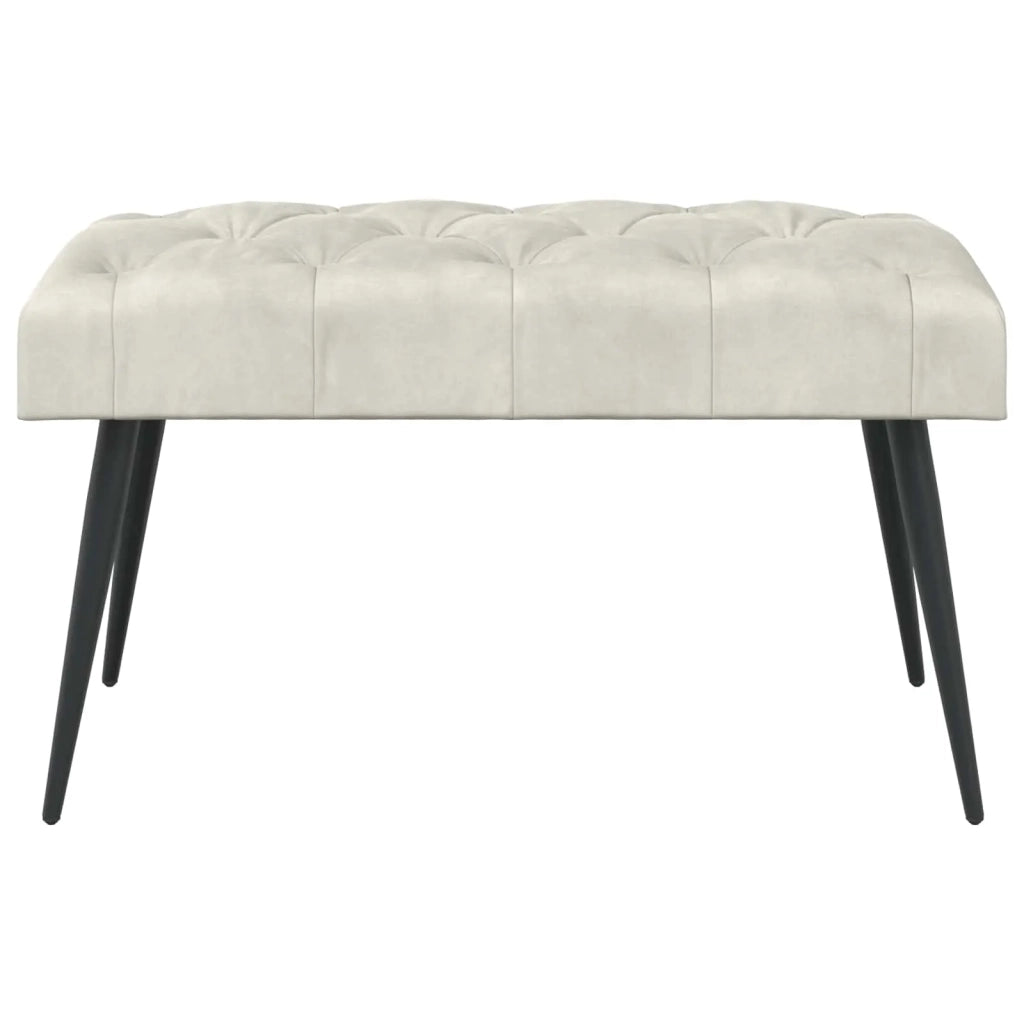 Panchina con bottoni imbottiti Crema 80 x 40 x 46 cm Velluto 42038565
