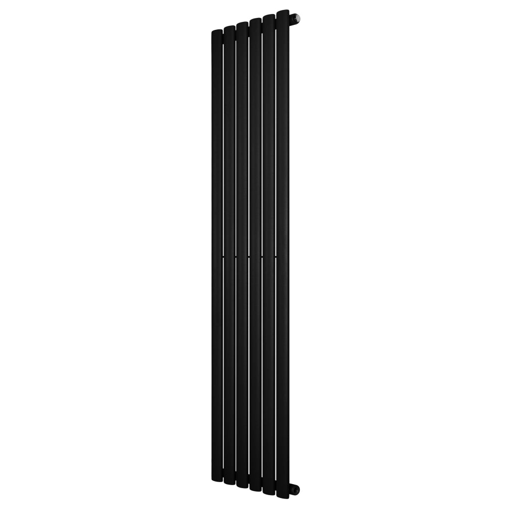 Radiatore Verticale Design Ovale Colonna Singola Nero 1600x360 mm