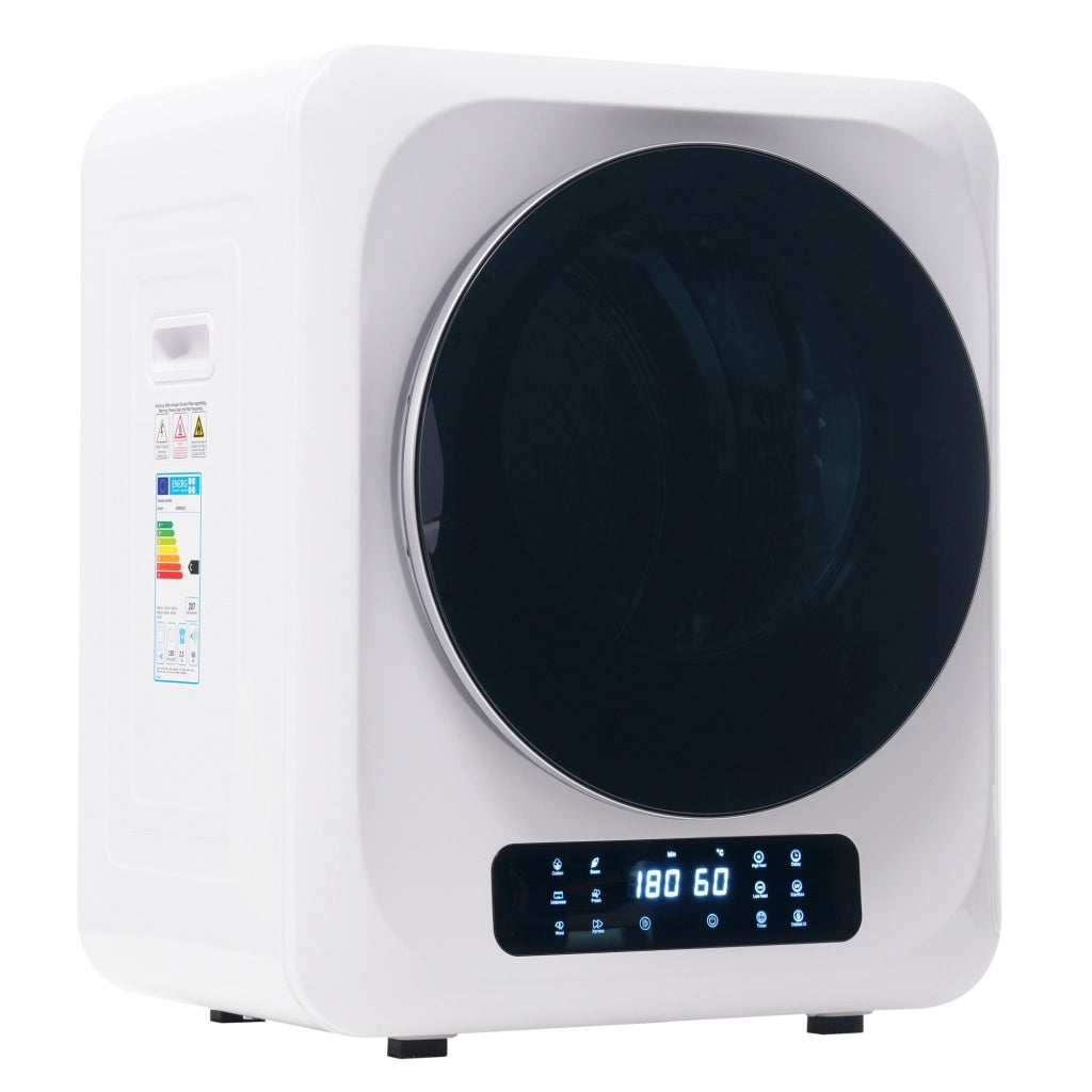 Asciugatrice Compatta a Evacuazione 3 kg 850 W con 6 Programmi; Cestello Inox e Installazione a Parete