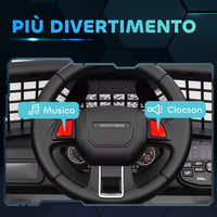 Macchina Elettrica Fuoristrada per Bambini  12V con Doppio Motore Telecomando e Luci Bianco