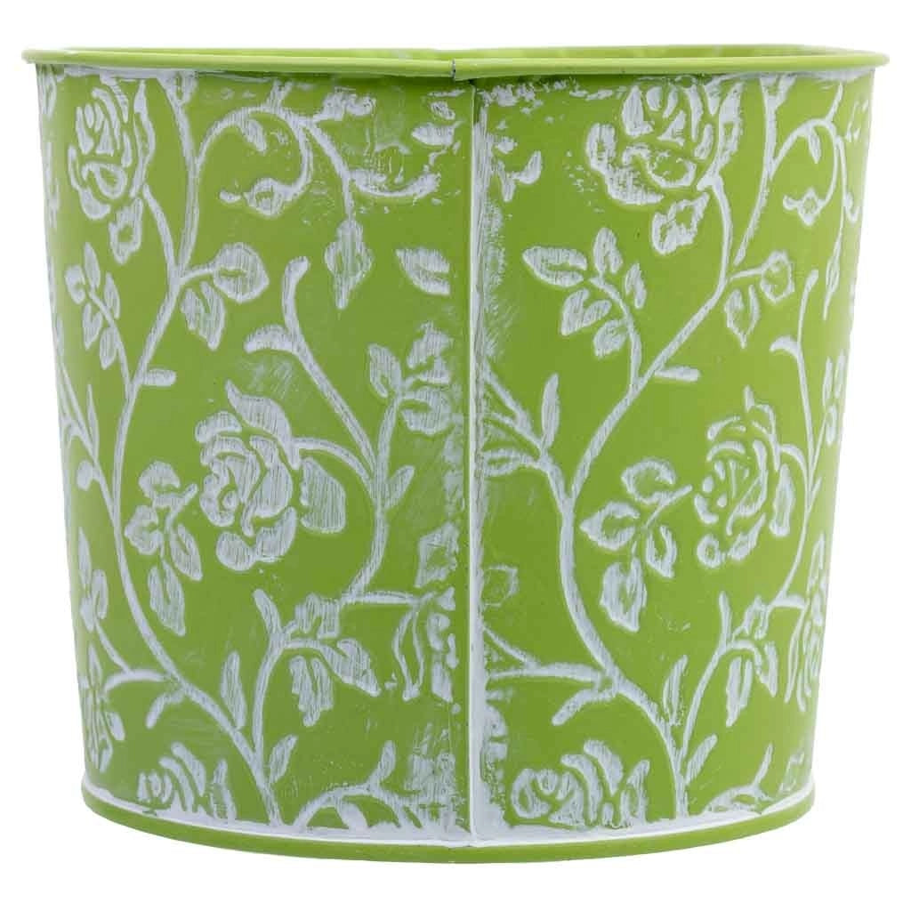 Cestino in metallo verde 22,5x13,5x11,5 B20x11
