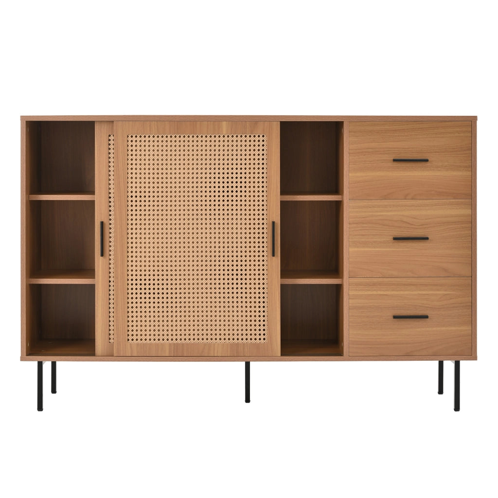 Credenza con 2 Ante Scorrevoli e 3 Cassetti ¨C MINIMAL ¨C 140x91x37 cm