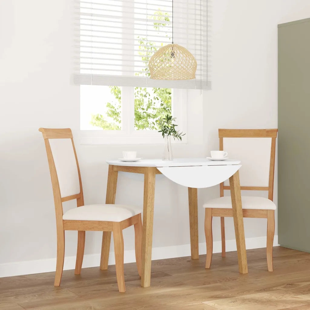 Sedie da Pranzo con Cuscini 2 pz Naturale Legno Massello Hevea 4102488