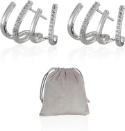 Bacchette d'ore a spirale in argento sterling 925 per donne - diametro ca. 15 mm.
