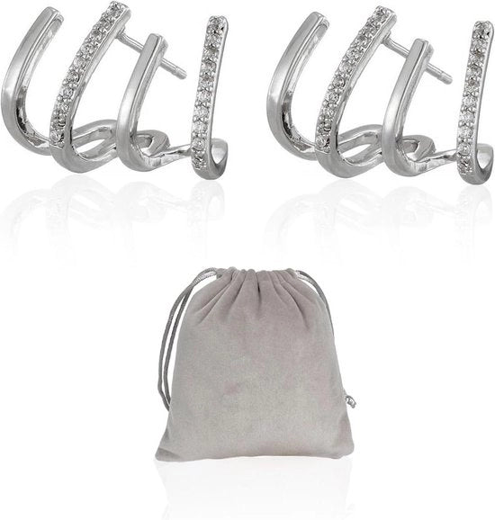 Bacchette d'ore a spirale in argento sterling 925 per donne - diametro ca. 15 mm.