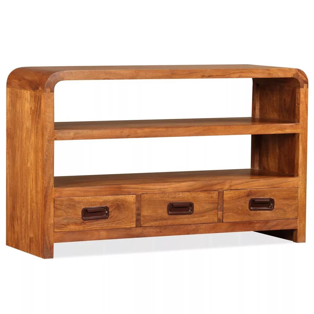 Mobile TV/credenza pratico e di design in legno massello con finitura sheesham 90 cm 2502165