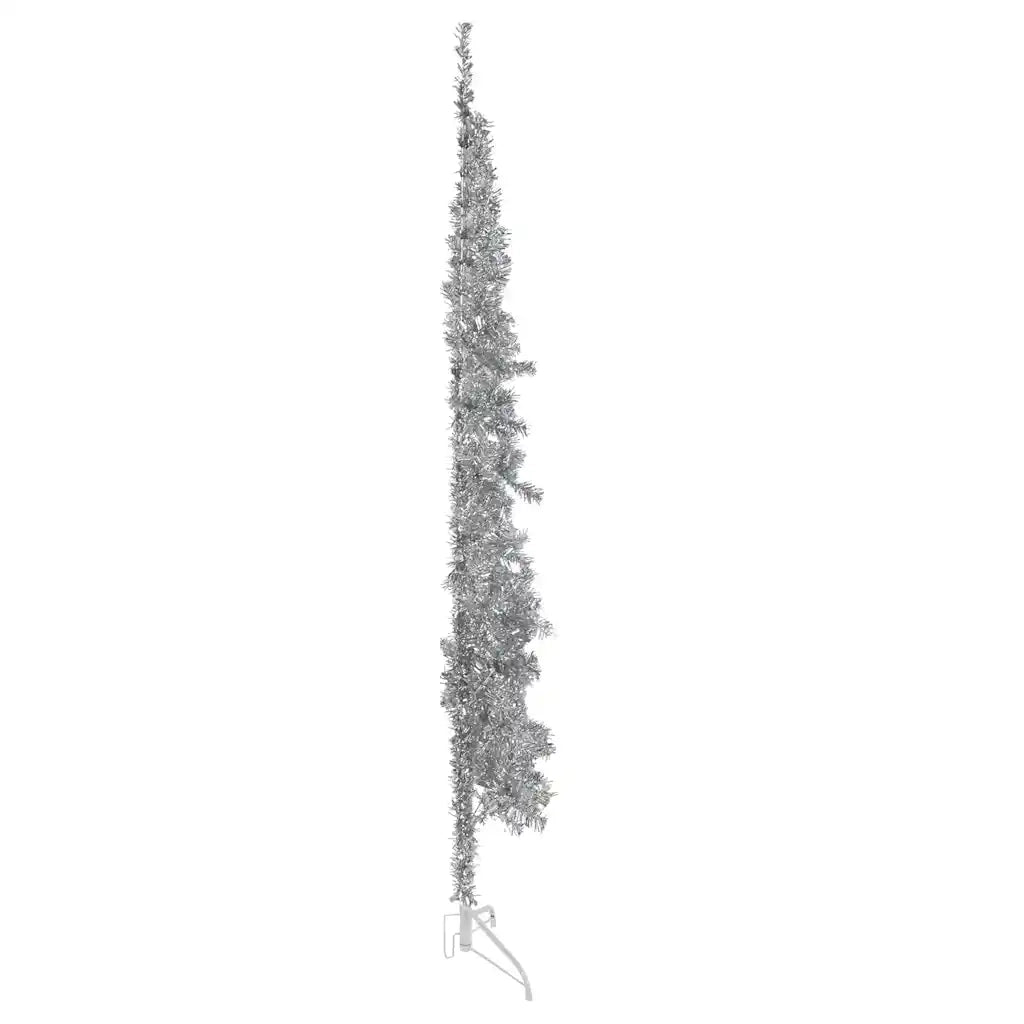 Albero Natale | Decorazioni natalizie Artificiale Sottile a Met¨¤ Supporto Argento 210cm