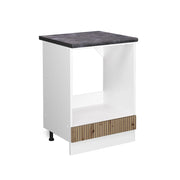 Mobile per forno da incasso R-Line Rovere artigianale/Bianco 60 cm, PL Antracite Vicco