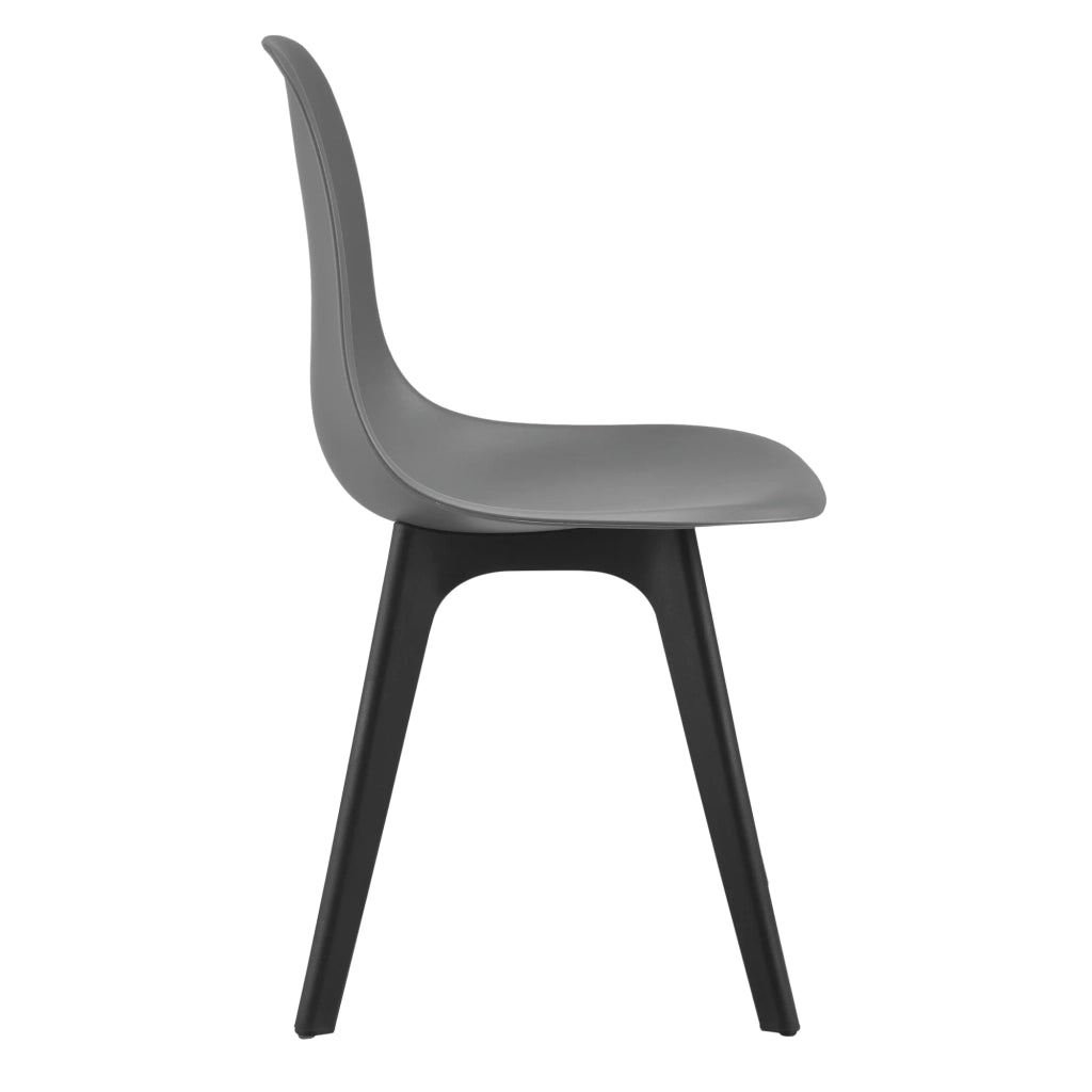 Set di 2 sedie da cucina/sala da pranzo 83 cm grigio e nero 03_0003630