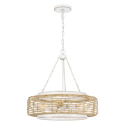 Lampada a sospensione Waylon Quoizel Ø50 bianco/beige 4xE27