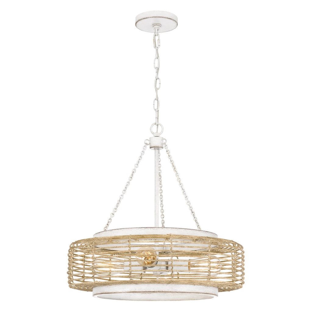 Lampada a sospensione Waylon Quoizel Ø50 bianco/beige 4xE27