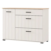 Madia Paro, Credenza 2 Ripiani, 117x40x86h cm Bianco Crema