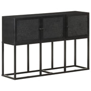 Buffet credenza cassettiera armadio mobile contenitore organizer per cucina soggiorno salotto 115 x 30 x 76 cm legno massello di mango nero 02_0029526