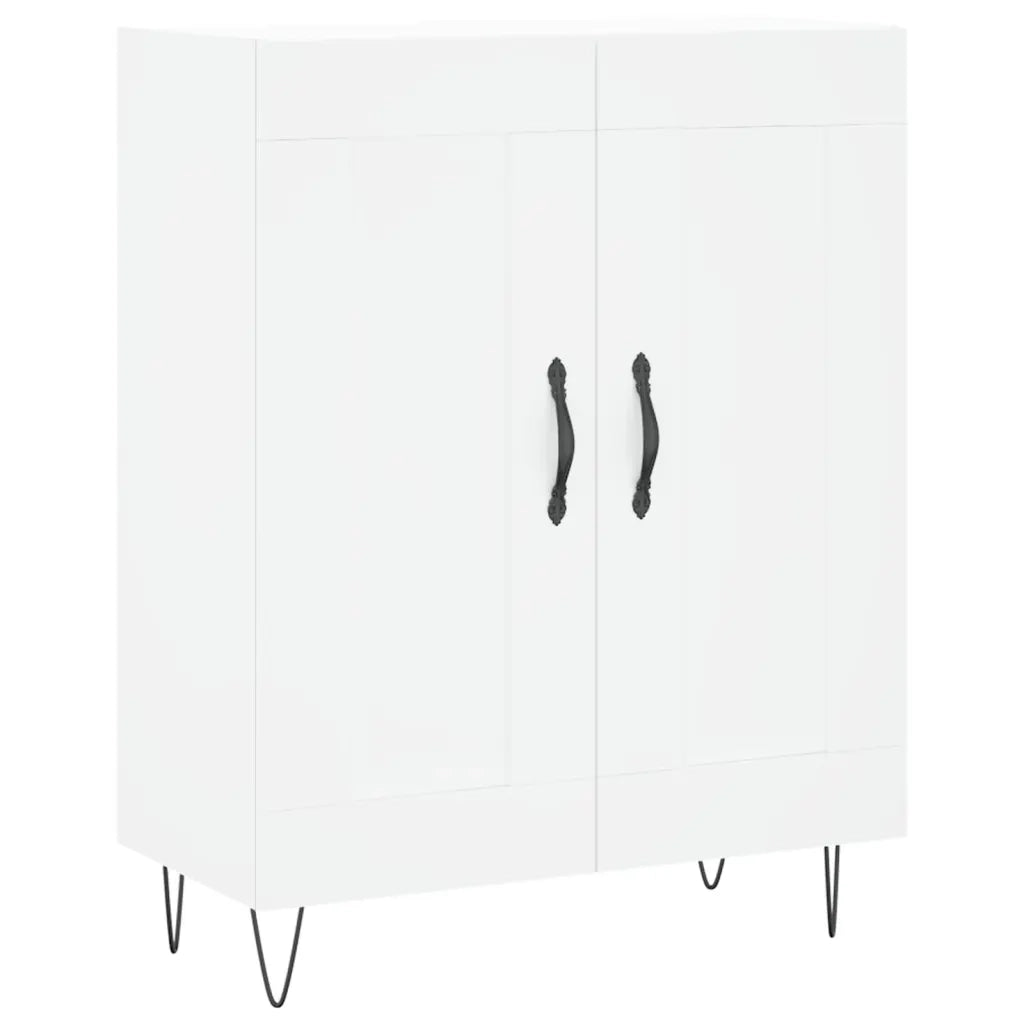 Credenza-Buffet-Armadio da cucina Bianca 69,5x34x180 cm in Legno Multistrato 729080
