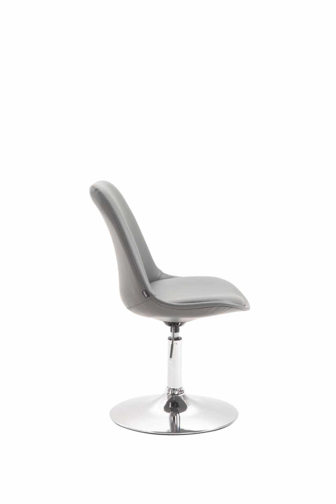 Sedia da pranzo MAVERICK in similpelle grigio,cromo