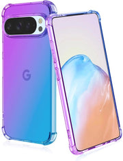 Custodia in silicone ultra spessa - shockproof - trasparente - anti graffio - colorazione cangiante blu/violetto - TPU premium - custodia per telefono