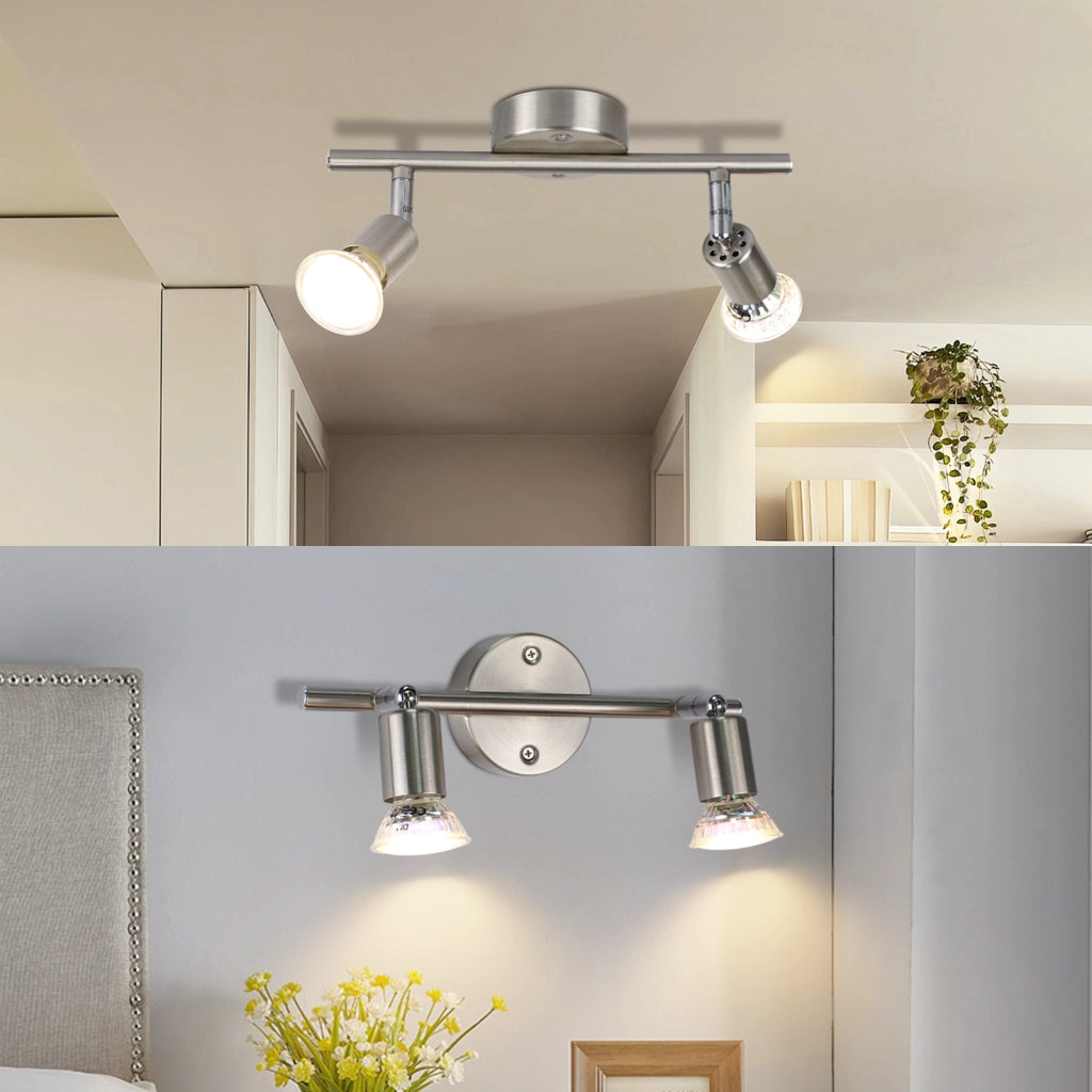 ZMH Faretto da soffitto GU10 a 2 fiamme Lampada da soffitto moderna per corridoio Lampadina inclusa