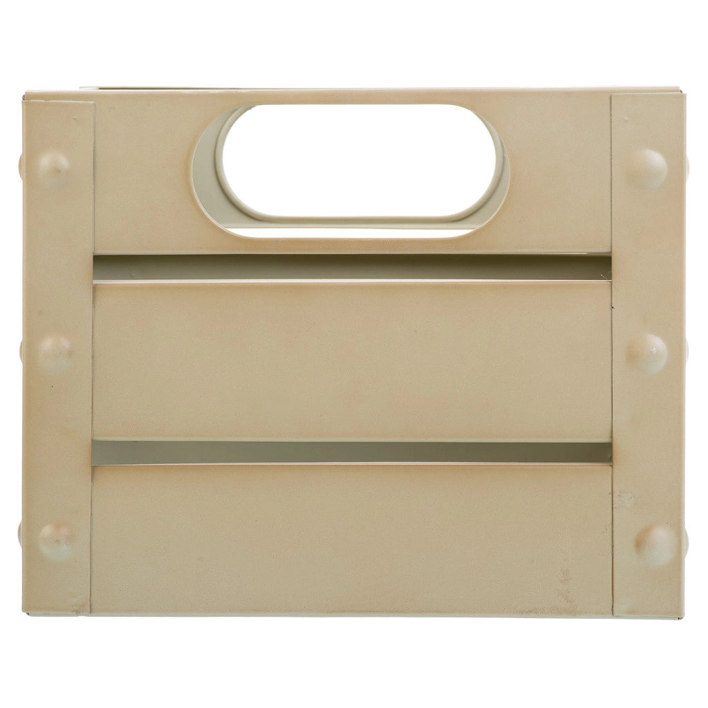 Cestino quadrato in metallo stampato grigio 18x18x14