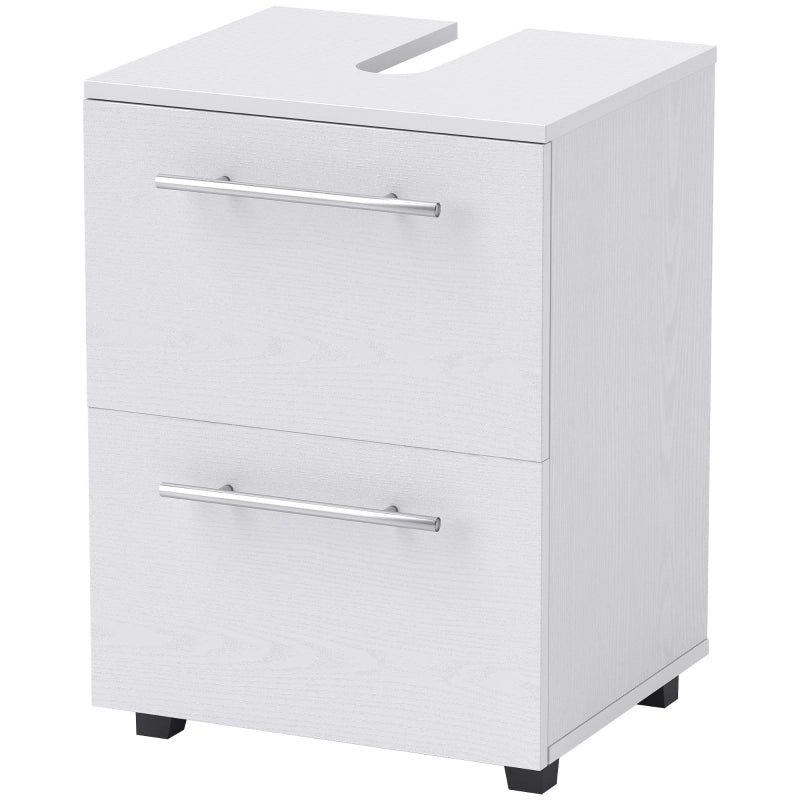 Mobile bagno sottolavabo in truciolare bianco con cassetto e anta, compatto