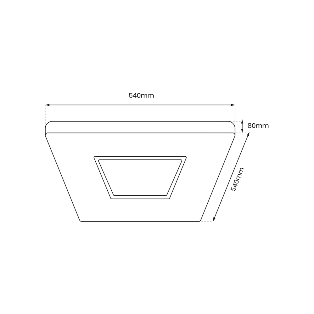 Plafoniera LED quadrata 54cm 65W dimmerabile Sparky Milagro