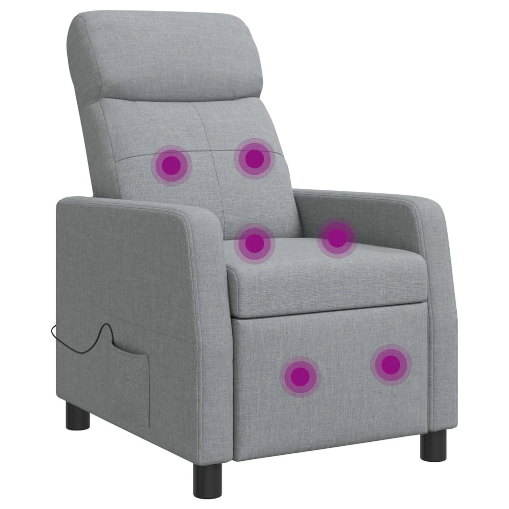 Divano Sedia-Poltrona Massaggiante Grigio Chiaro Tessuto 975843
