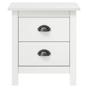 Comodino Hill Bianco 46x35x49,5 cm Legno Massello di Pino 288904