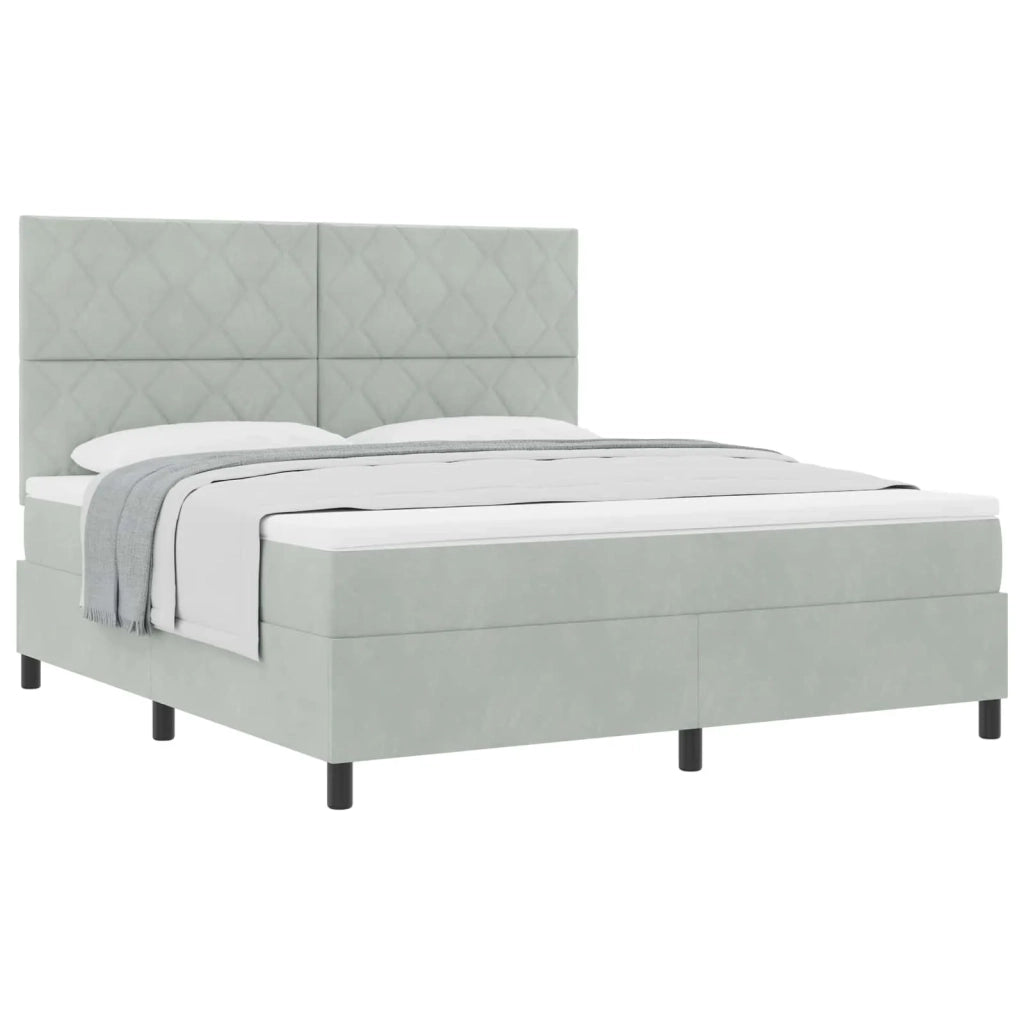 Letto a molle con materasso Grigio chiaro 180 x 200 cm Velluto 3339914