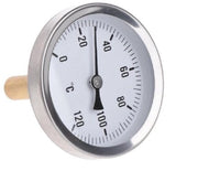 Termometro bimetallico - Materiale duraturo in alluminio - Diametro 63mm - Termometro per acqua e olio - Adatto per serbatoi